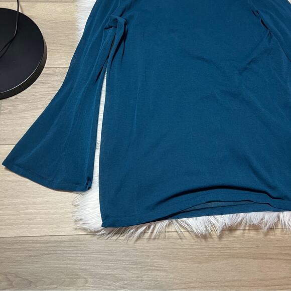 LAFAYETTE 148 NY Flare Sleeves Elegant Teal Women's Top - Picture 2 of 7